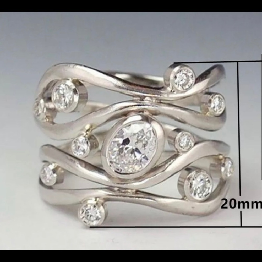 Silver Plated Cz Ring - Picture 1 of 5